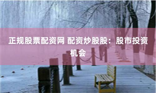 正规股票配资网 配资炒股股：股市投资机会